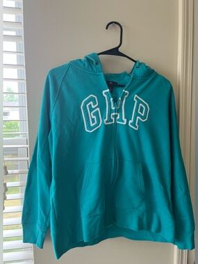 GAP Ladies Blue/Green LS Hoodie